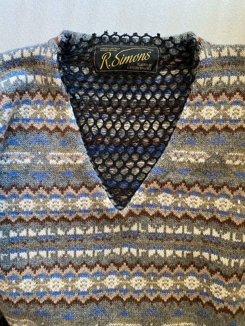 Raf Simons raf simons patterned knit sweater in gray Size US M / EU 48-50 / 2 - 2 Thumbnail