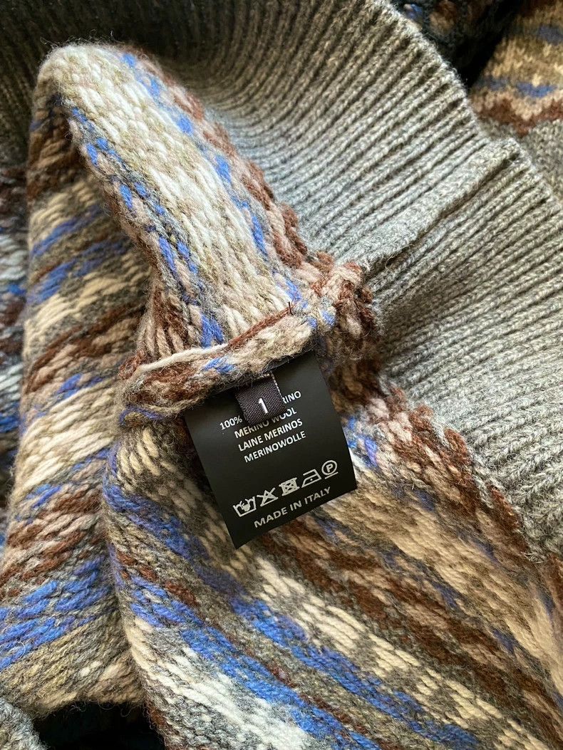 Raf Simons raf simons patterned knit sweater in gray Size US M / EU 48-50 / 2 - 5 Thumbnail