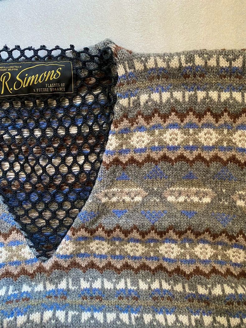 Raf Simons raf simons patterned knit sweater in gray Size US M / EU 48-50 / 2 - 4 Thumbnail