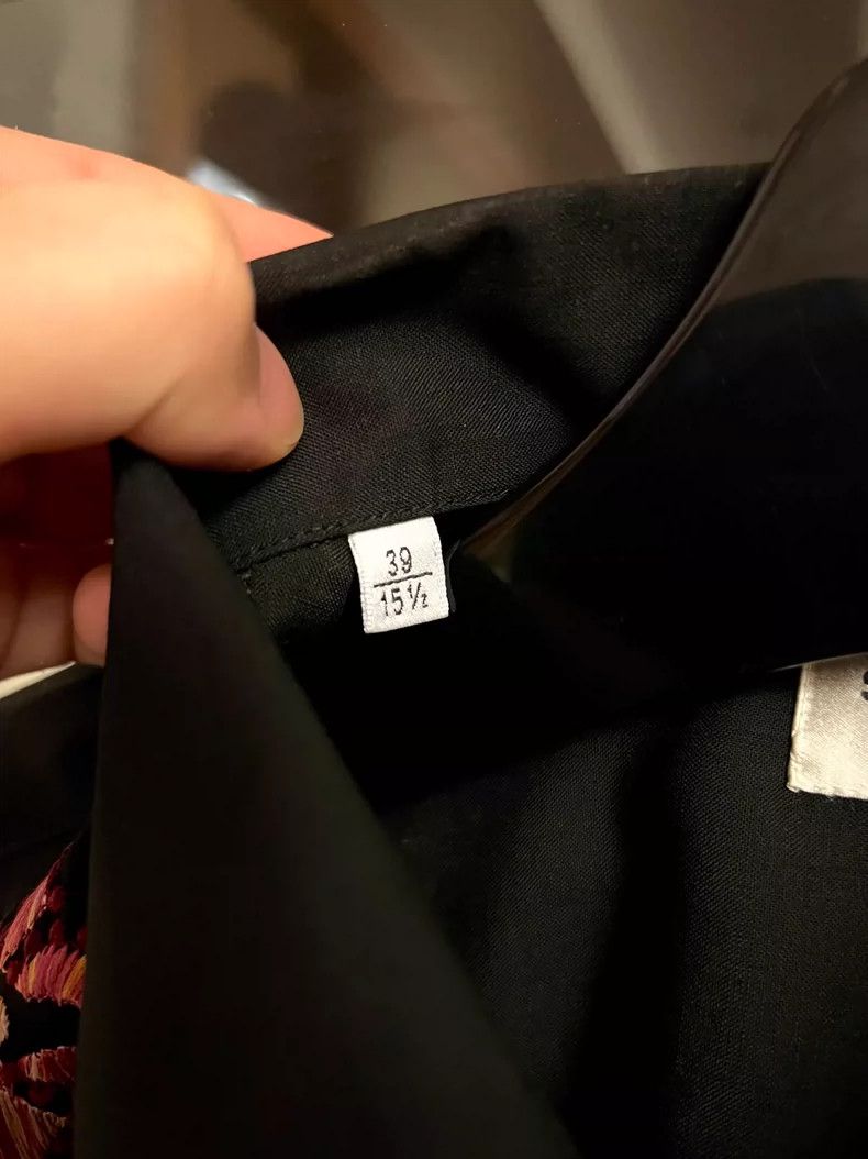 Saint Laurent Paris black wool shirt with cherry blossom embroidery Size US S / EU 44-46 / 1 - 4 Thumbnail