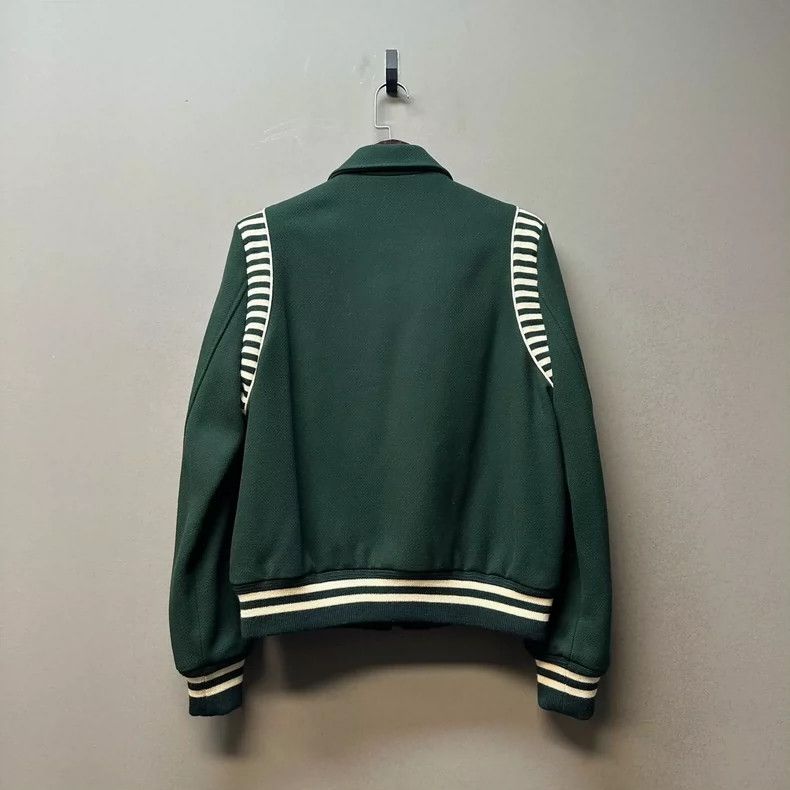 Saint Laurent Paris classic green baseball jacket by saint laurent Size US M / EU 48-50 / 2 - 2 Thumbnail