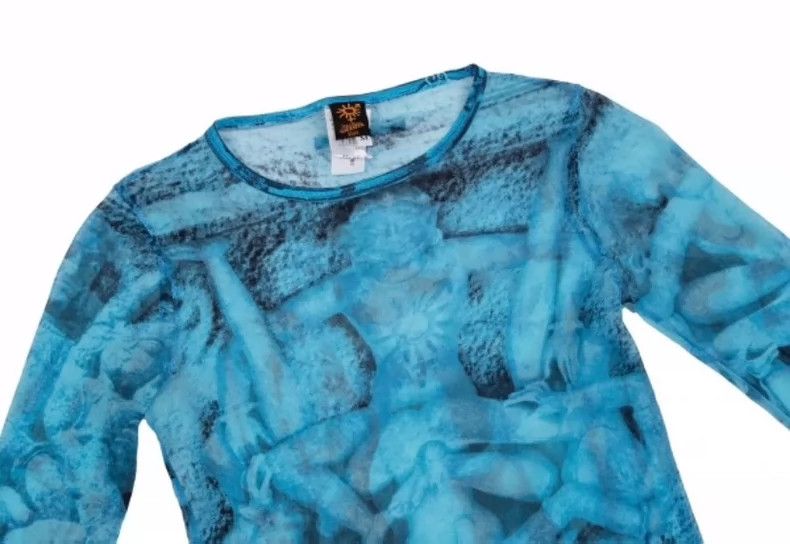 Jean Paul Gaultier Jean Paul Gaultier Retro Blue Long Sleeve Top Size US M / EU 48-50 / 2 - 3 Thumbnail