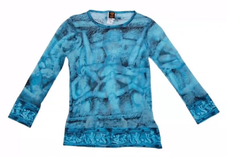 Jean Paul Gaultier Jean Paul Gaultier Retro Blue Long Sleeve Top Size US M / EU 48-50 / 2 - 2 Thumbnail