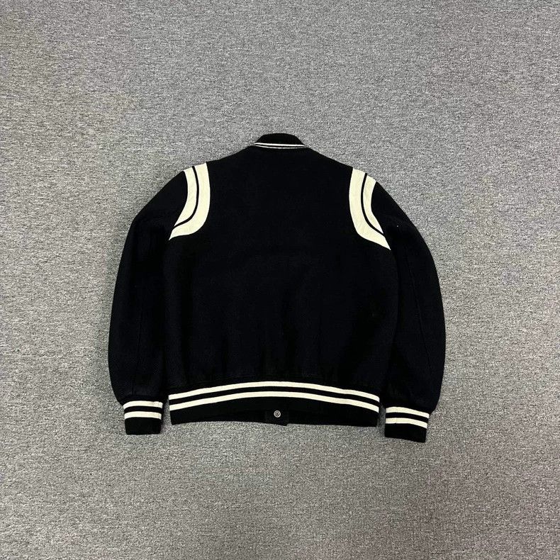 Saint Laurent Paris black baseball jacket with white accents Size US L / EU 52-54 / 3 - 2 Thumbnail