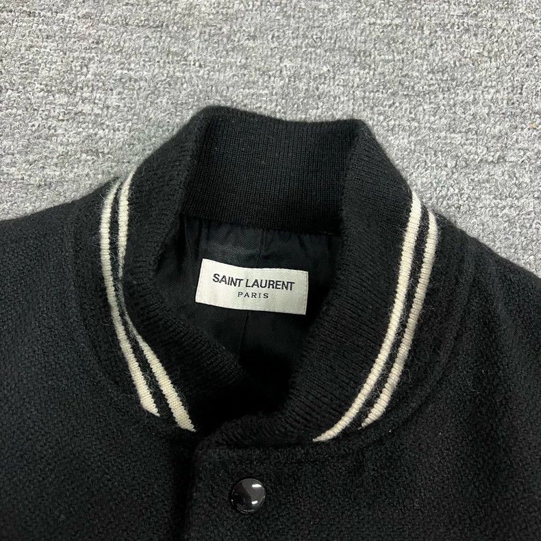 Saint Laurent Paris black baseball jacket with white accents Size US L / EU 52-54 / 3 - 5 Thumbnail