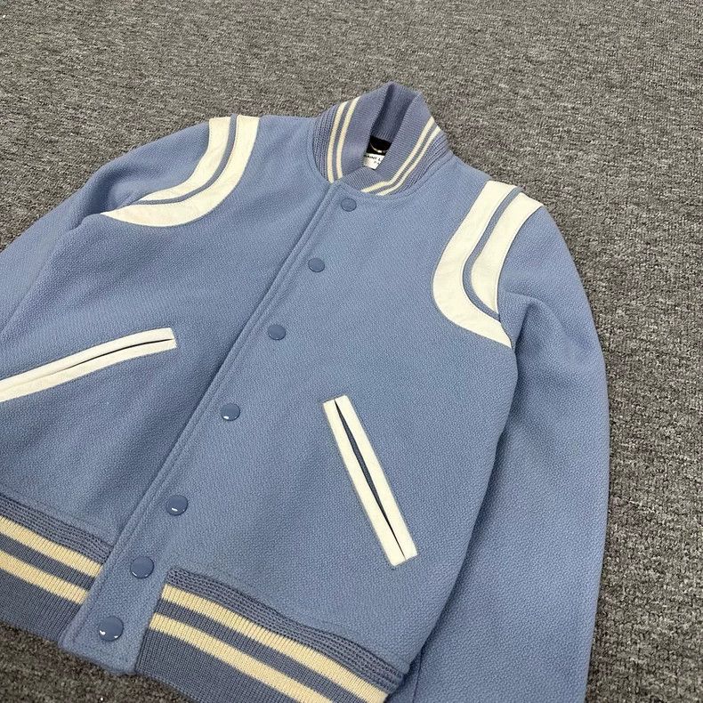Saint Laurent Paris saint laurent baby blue baseball jacket Size US S / EU 44-46 / 1 - 5 Thumbnail