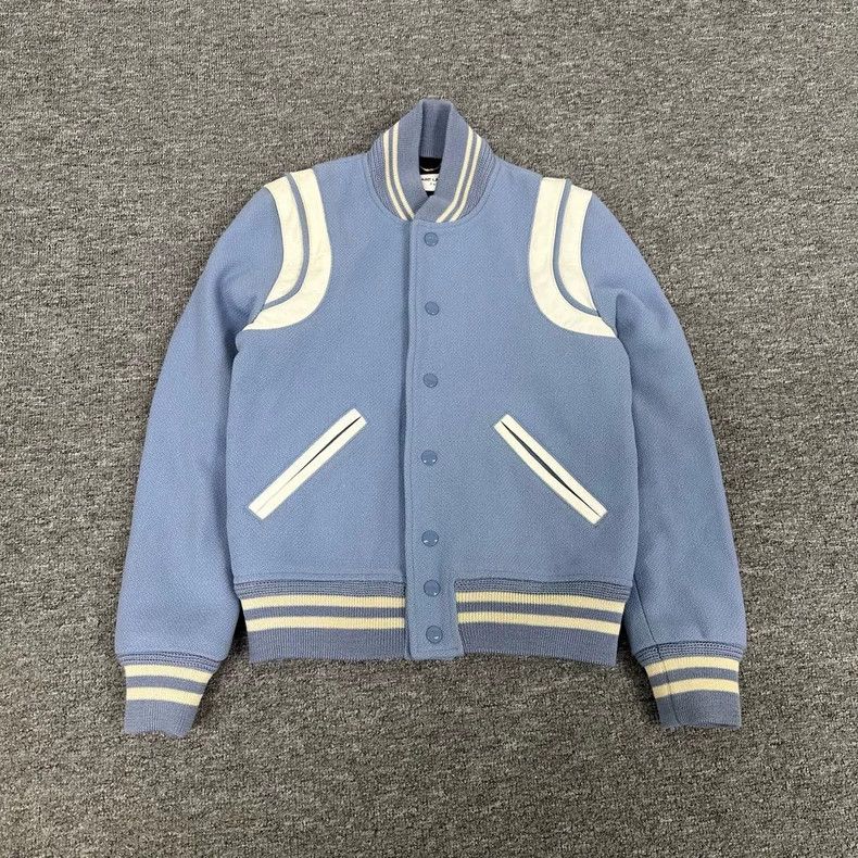 Saint Laurent Paris saint laurent baby blue baseball jacket Size US S / EU 44-46 / 1 - 2 Thumbnail