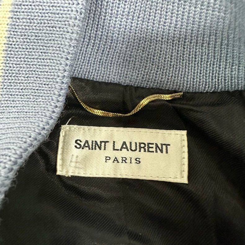 Saint Laurent Paris saint laurent baby blue baseball jacket Size US S / EU 44-46 / 1 - 7 Thumbnail