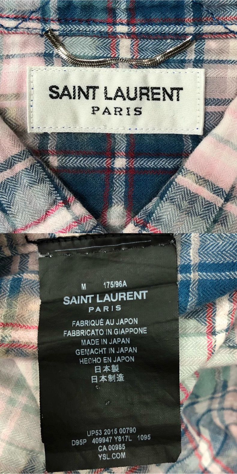 Saint Laurent Paris saint laurent distressed plaid button-up shirt Size US M / EU 48-50 / 2 - 3 Thumbnail