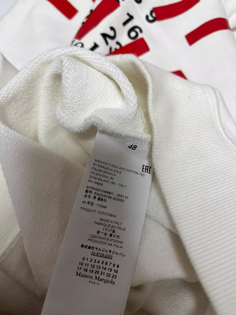 Maison Margiela Maison Margiela White Logo Print Sweatshirt Size US L / EU 52-54 / 3 - 6 Thumbnail