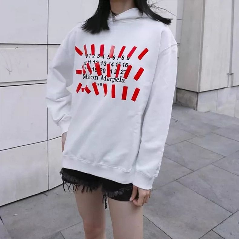 Maison Margiela Maison Margiela White Logo Print Sweatshirt Size US L / EU 52-54 / 3 - 4 Thumbnail