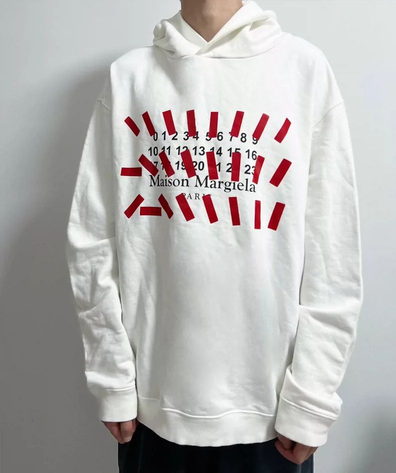Maison Margiela Maison Margiela White Logo Print Sweatshirt Size US L / EU 52-54 / 3 - 2 Thumbnail