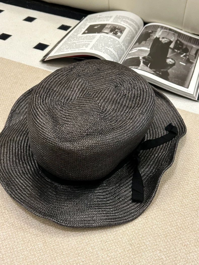 Yohji Yamamoto yohji yamamoto summer straw hat with irregular brim Size ONE SIZE - 2 Thumbnail