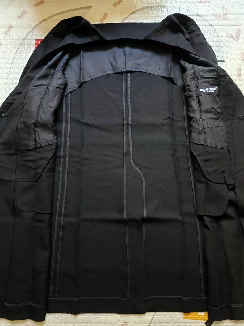 Undercover modern black long coat for men Size US M / EU 48-50 / 2 - 4 Thumbnail