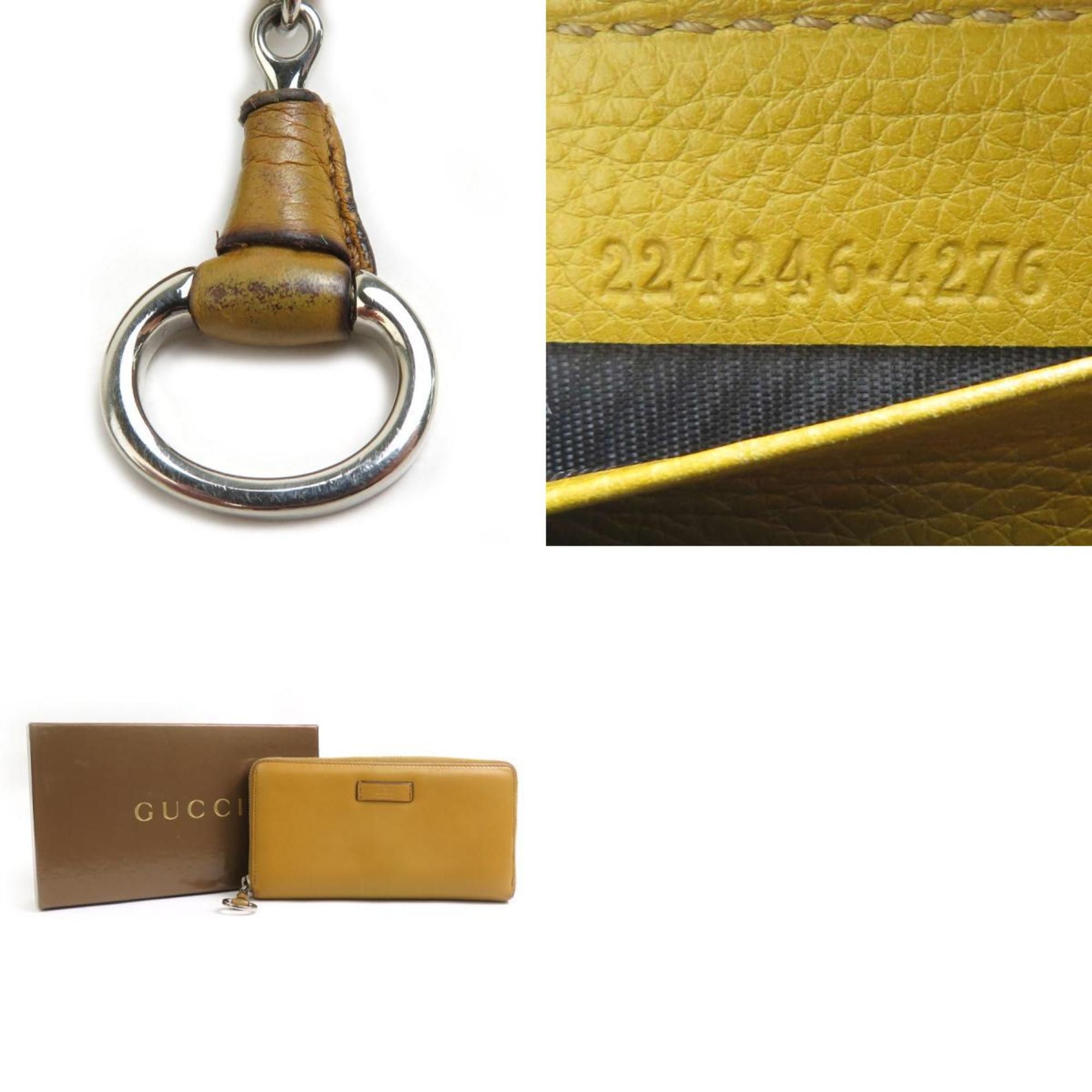 Gucci GUCCI Round Long Wallet Leather Beige Brown Silver Men's Women's 224246 e60539a Size ONE SIZE - 5 Thumbnail