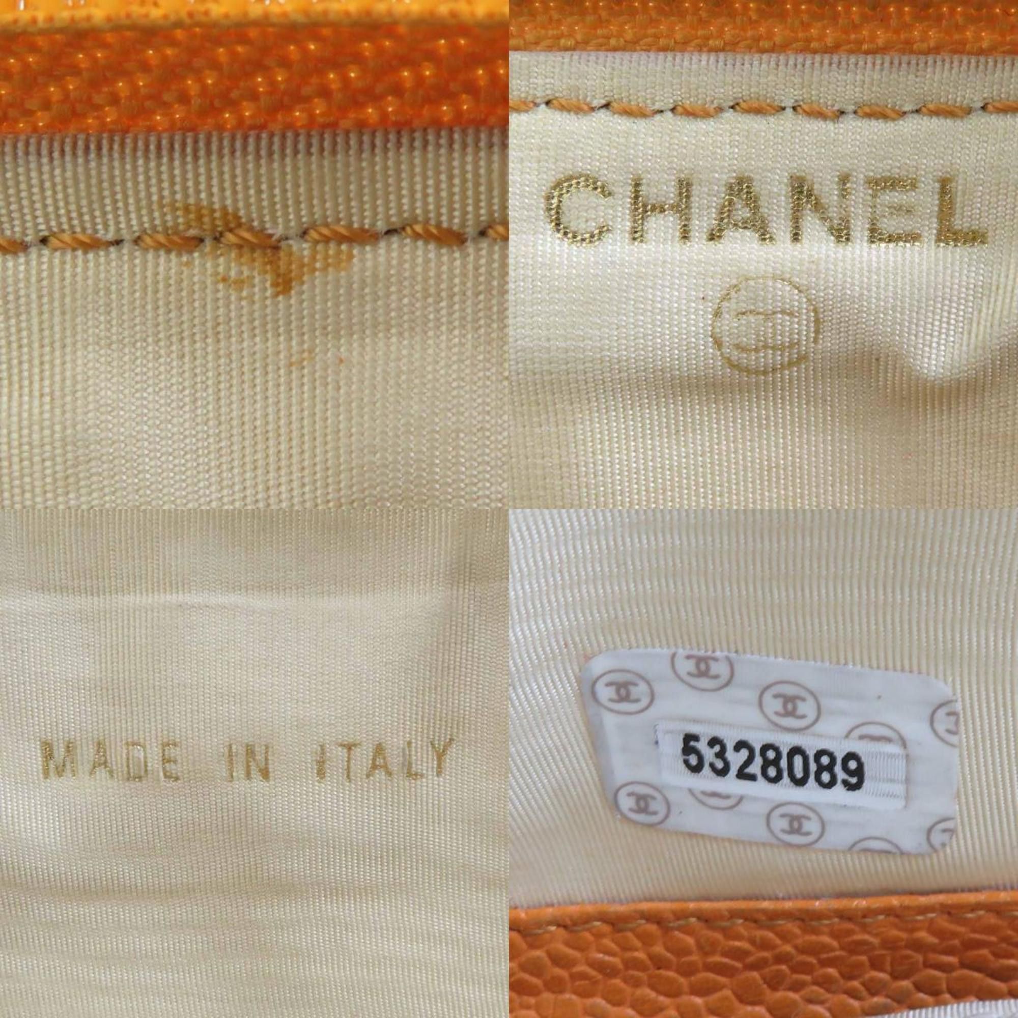 Chanel CHANEL Round Long Wallet Caviar Skin Leather Orange Women's r10640a Size ONE SIZE - 5 Thumbnail