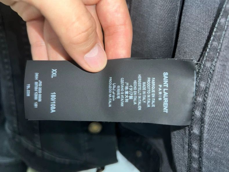 Saint Laurent Paris black denim jacket in excellent condition Size US XXL / EU 58 / 5 - 4 Thumbnail
