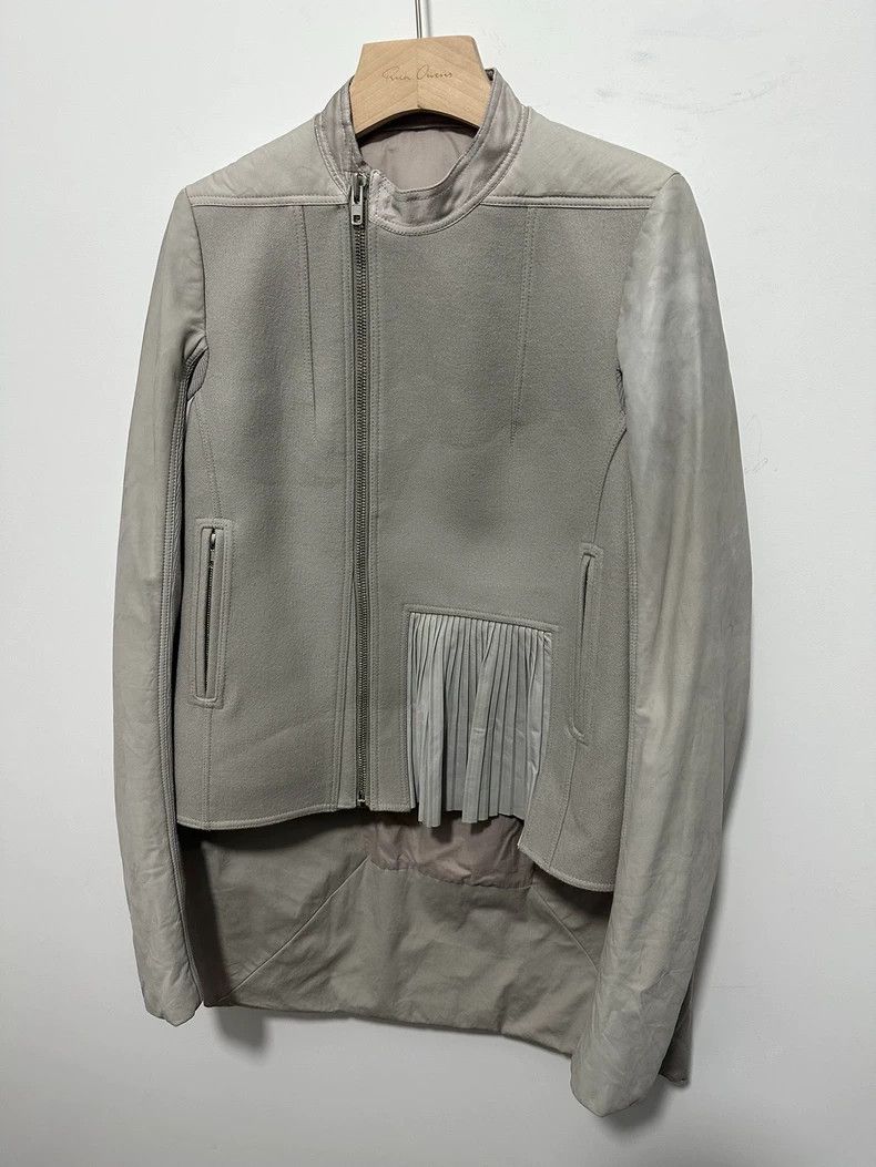 Rick Owens rick owens gray wool and leather jacket Size US M / EU 48-50 / 2 - 3 Thumbnail