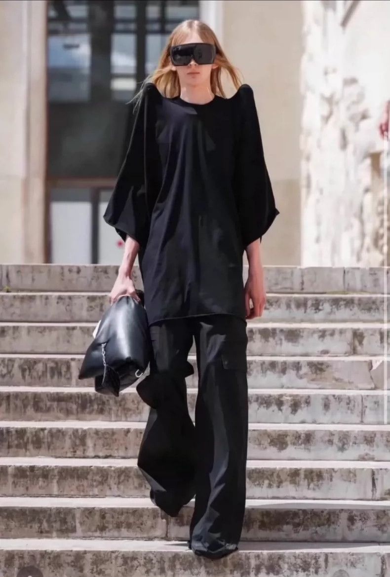 Rick Owens rick owens black oversized shoulder t-shirt Size US L / EU 52-54 / 3 - 7 Thumbnail