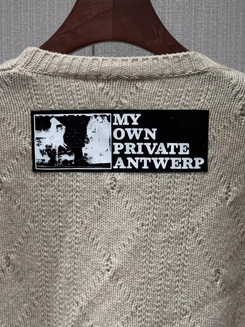 Raf Simons oversized beige sweater with patches Size US L / EU 52-54 / 3 - 7 Thumbnail