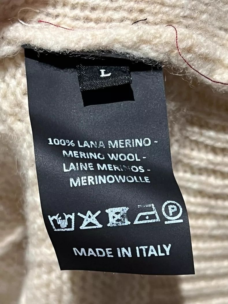 Raf Simons oversized beige sweater with patches Size US L / EU 52-54 / 3 - 5 Thumbnail
