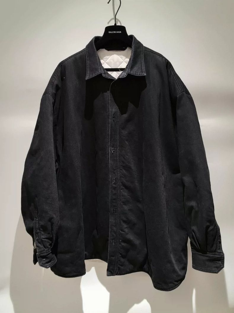 Raf Simons oversized black denim shirt by raf simons Size US M / EU 48-50 / 2 - 2 Thumbnail