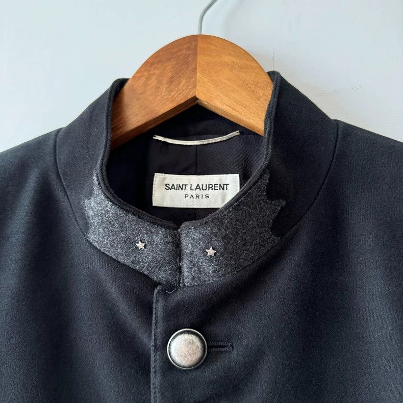 Yves Saint Laurent Saint Laurent Black Courtyard Jacket with Silver Buttons Size US L / EU 52-54 / 3 - 3 Thumbnail