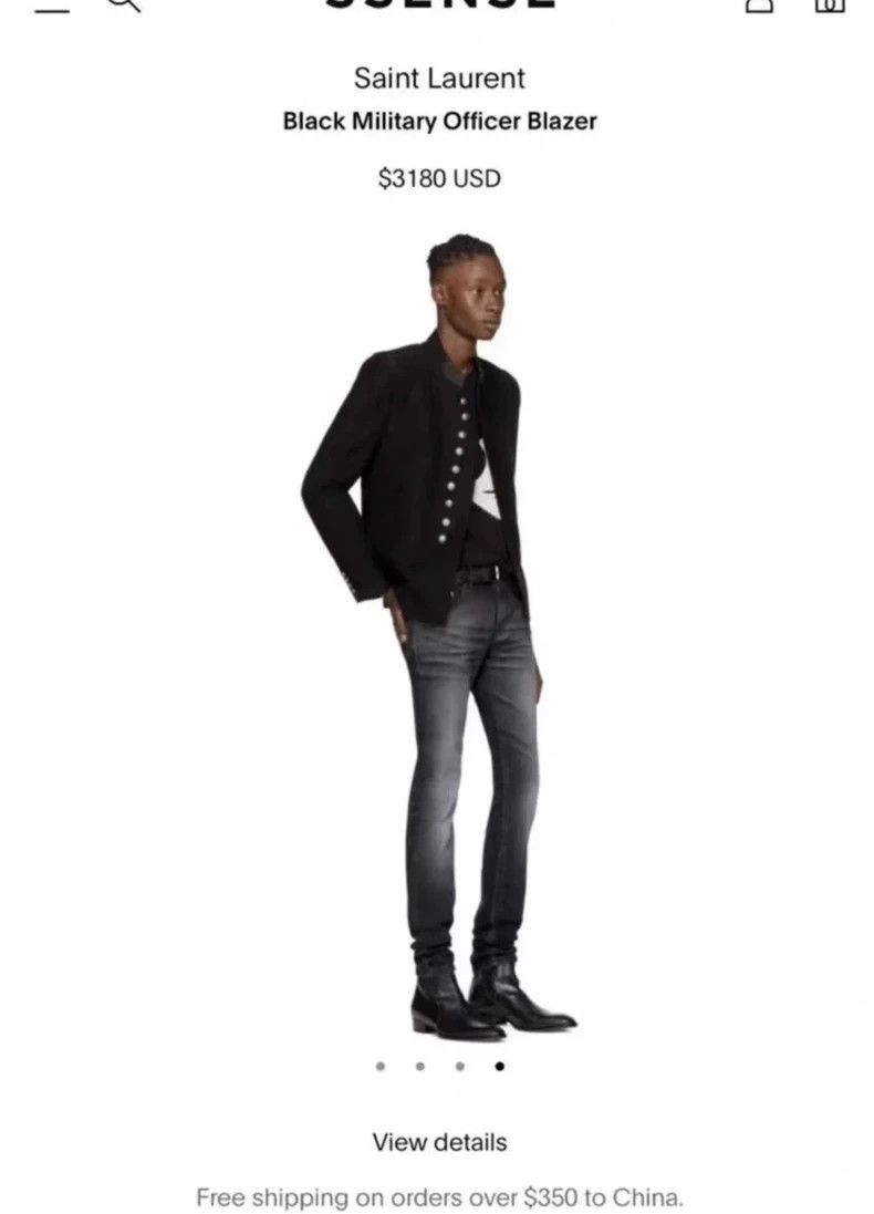 Yves Saint Laurent Saint Laurent Black Courtyard Jacket with Silver Buttons Size US L / EU 52-54 / 3 - 7 Thumbnail