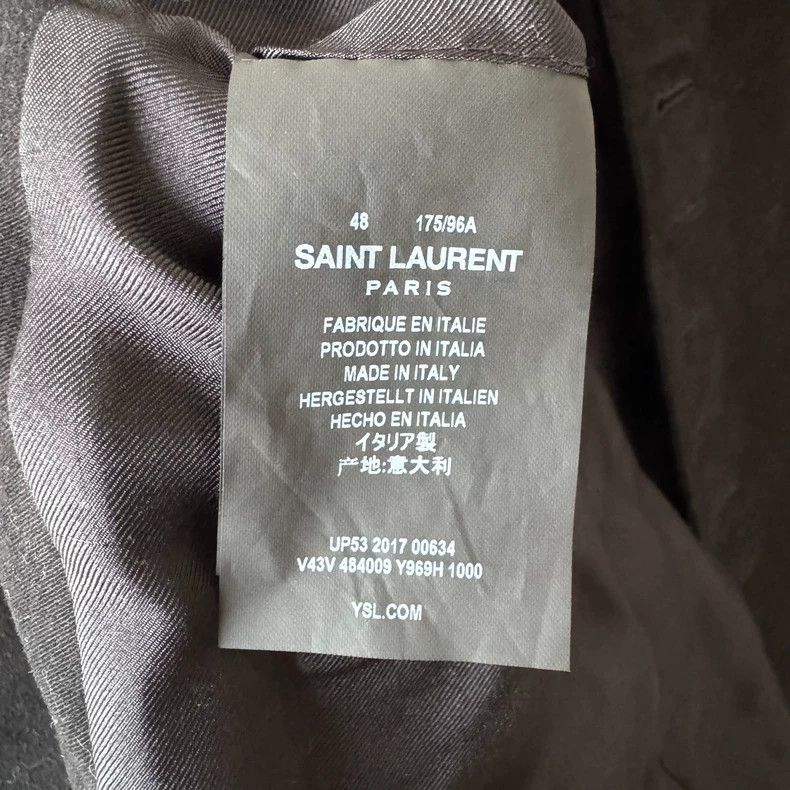 Yves Saint Laurent Saint Laurent Black Courtyard Jacket with Silver Buttons Size US L / EU 52-54 / 3 - 5 Thumbnail