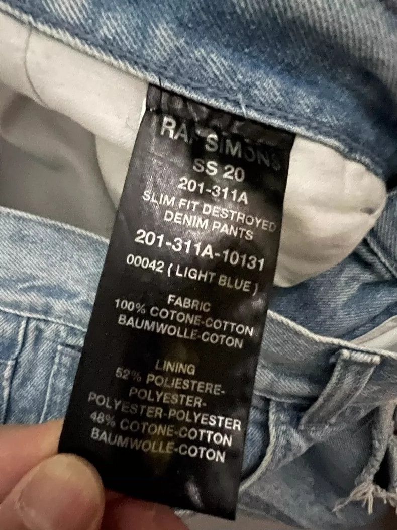Raf Simons raf simons light blue distressed denim pants Size US 30 / EU 46 - 7 Thumbnail