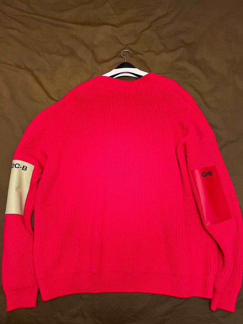 Raf Simons raf simons red wool cardigan with contrast sleeves Size US M / EU 48-50 / 2 - 2 Thumbnail