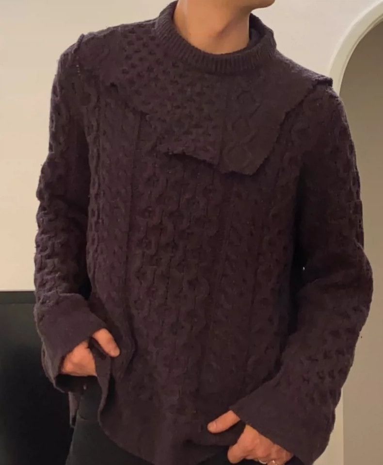 Raf Simons raf simons deep red two-piece knit sweater Size US S / EU 44-46 / 1 - 4 Thumbnail