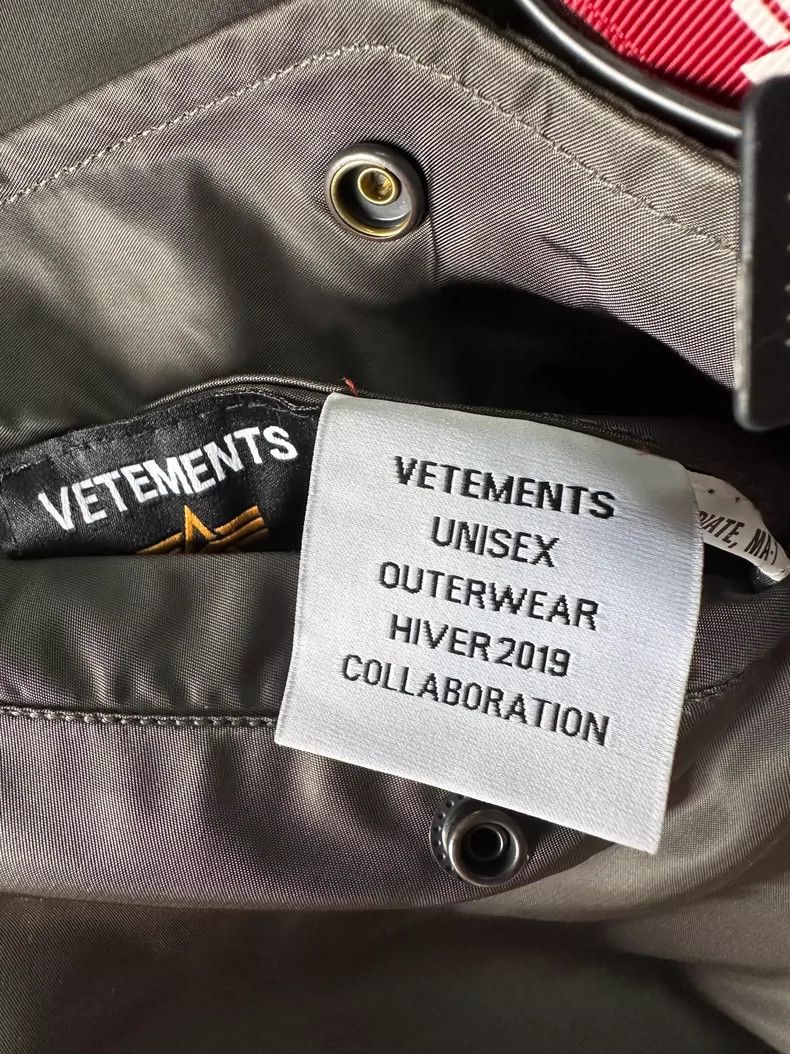vetements x alpha bomber jacket with silicone