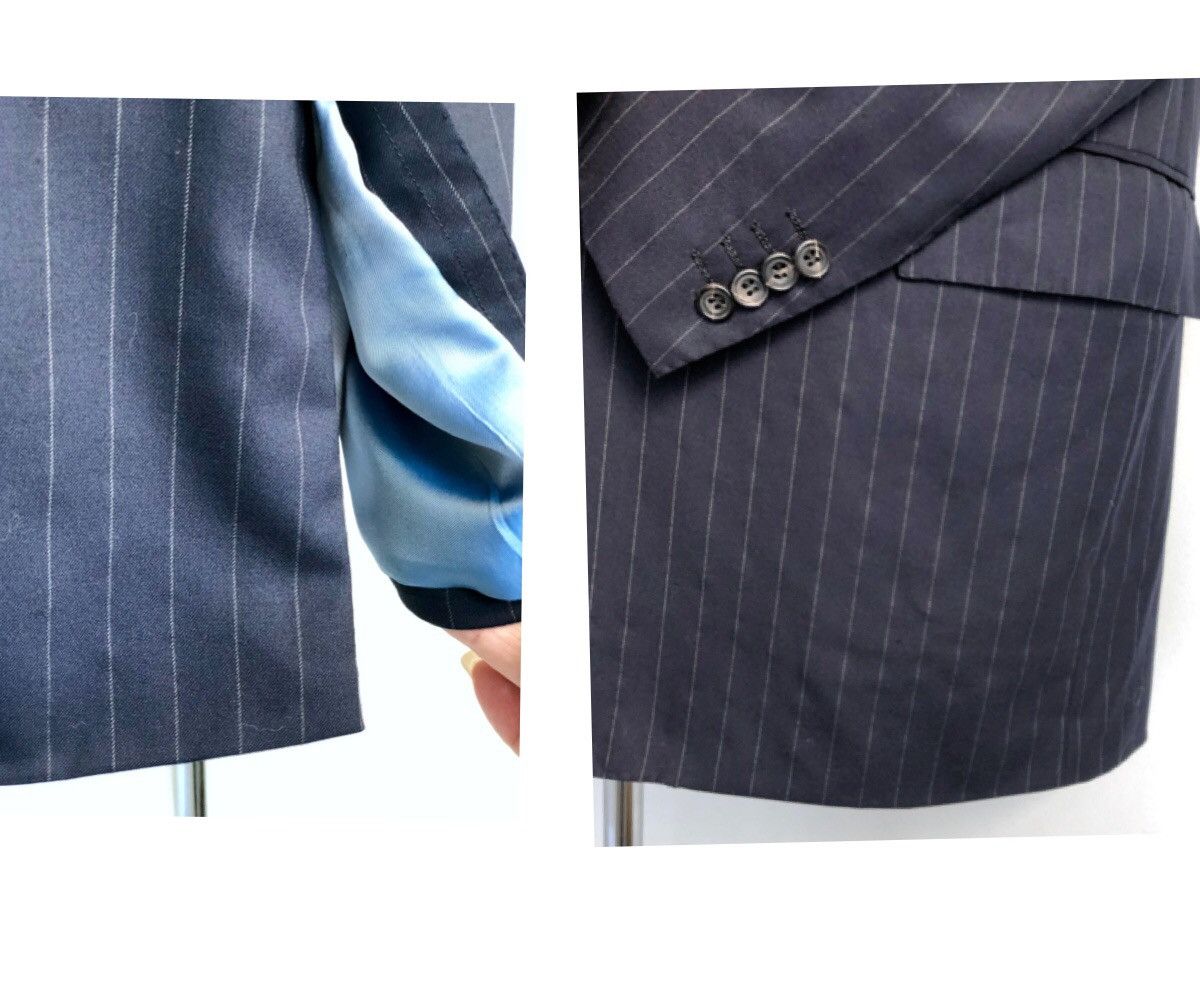 【送料&関税込】Kiton Blue Striped Silk Single-breasted Blaz Kiton Blue Cashmere Virgin Wool Silk Linen Double Breasted