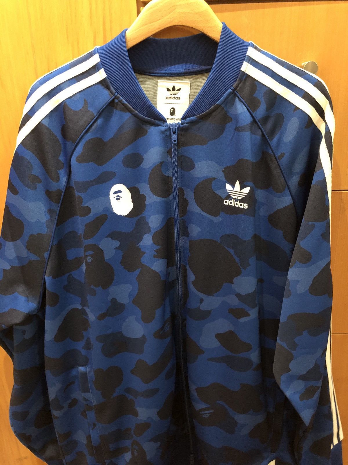 Bape x adidas adicolor track top blue online