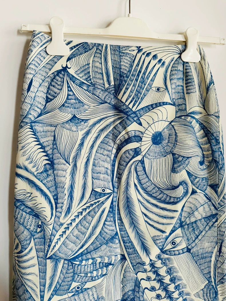 Dries Van Noten dries van noten feather print denim skirt Size US 36 / EU 52 - 4 Thumbnail
