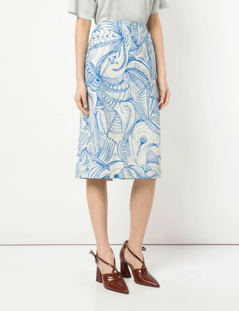 Dries Van Noten dries van noten feather print denim skirt Size US 36 / EU 52 - 7 Thumbnail