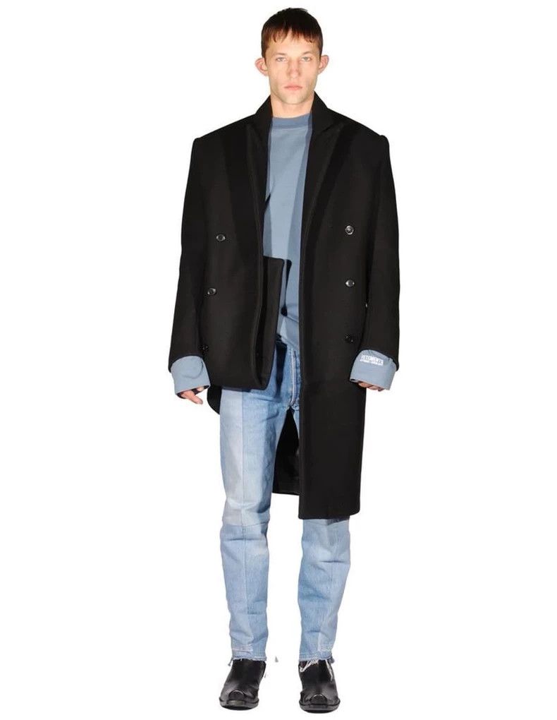 Vetements vetements navy wool coat with logo embroidery Size US S / EU 44-46 / 1 - 8 Thumbnail