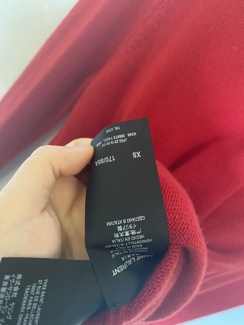Saint Laurent Paris classic red cashmere sweater for men Size US XS / EU 42 / 0 - 4 Thumbnail