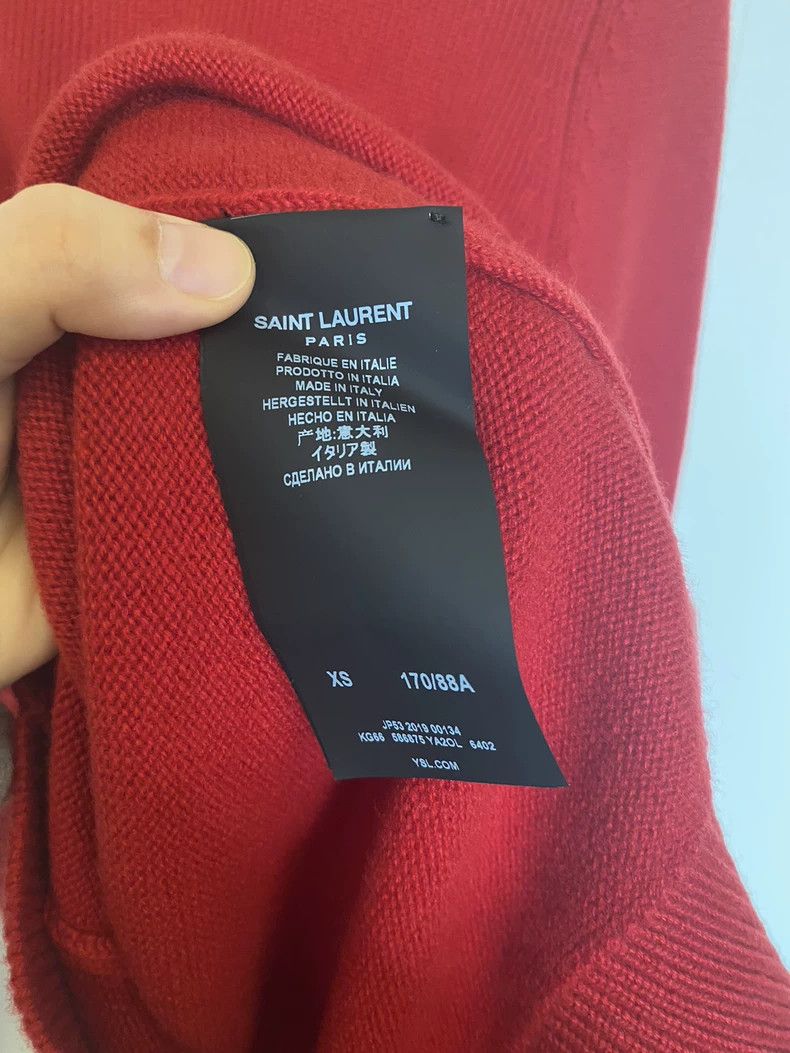 Saint Laurent Paris classic red cashmere sweater for men Size US XS / EU 42 / 0 - 3 Thumbnail