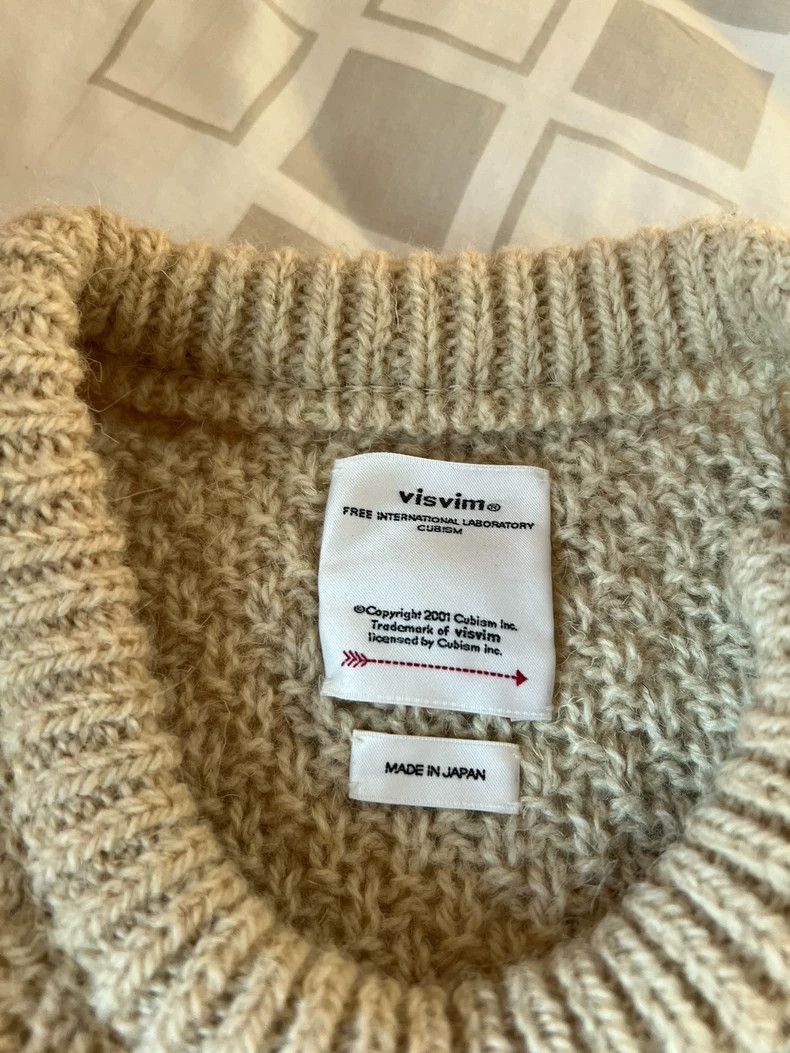 visvim bollard crew knit sweater in beige - dg7global.com