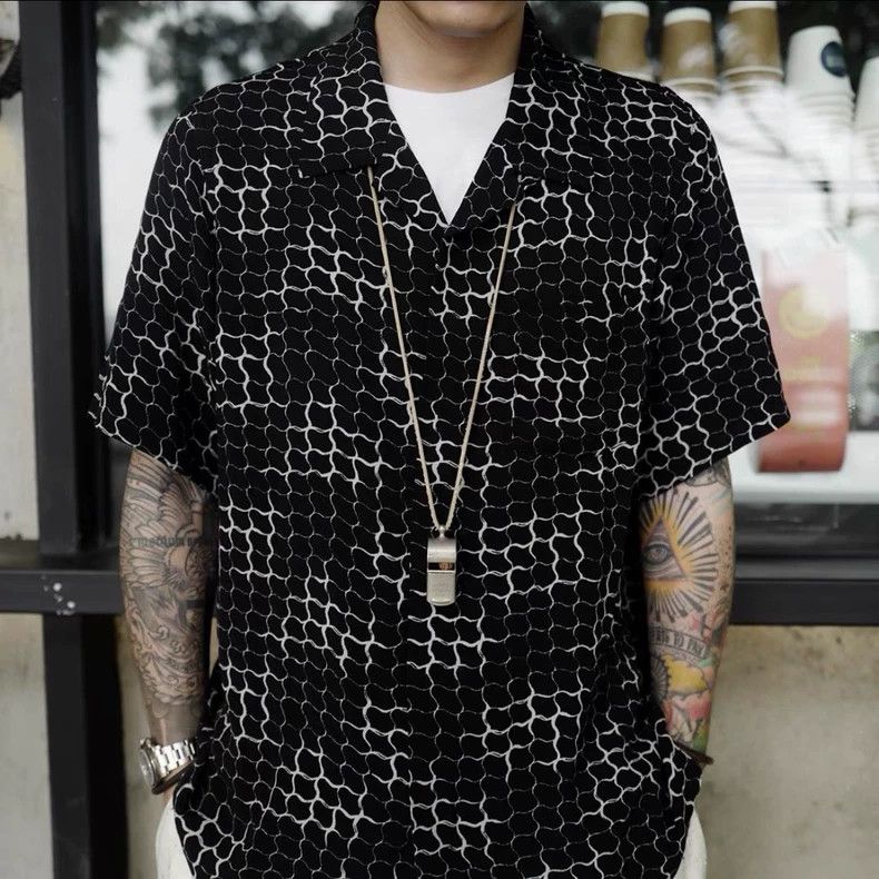 Visvim visvim free edge shirt in black and beige Size US L / EU 52-54 / 3 - 6 Thumbnail