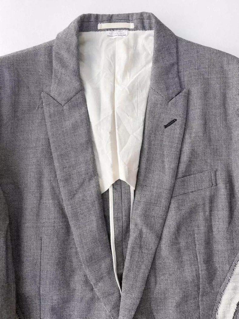 Comme des Garcons Comme Des Garcons Homme Plus Silver Wool Jacket Size US M / EU 48-50 / 2 - 2 Thumbnail