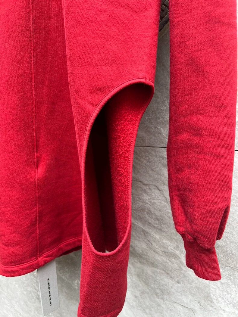 Rick Owens Rick Owens Red Subhuman Sweatshirt with Holes Size US S / EU 44-46 / 1 - 4 Thumbnail