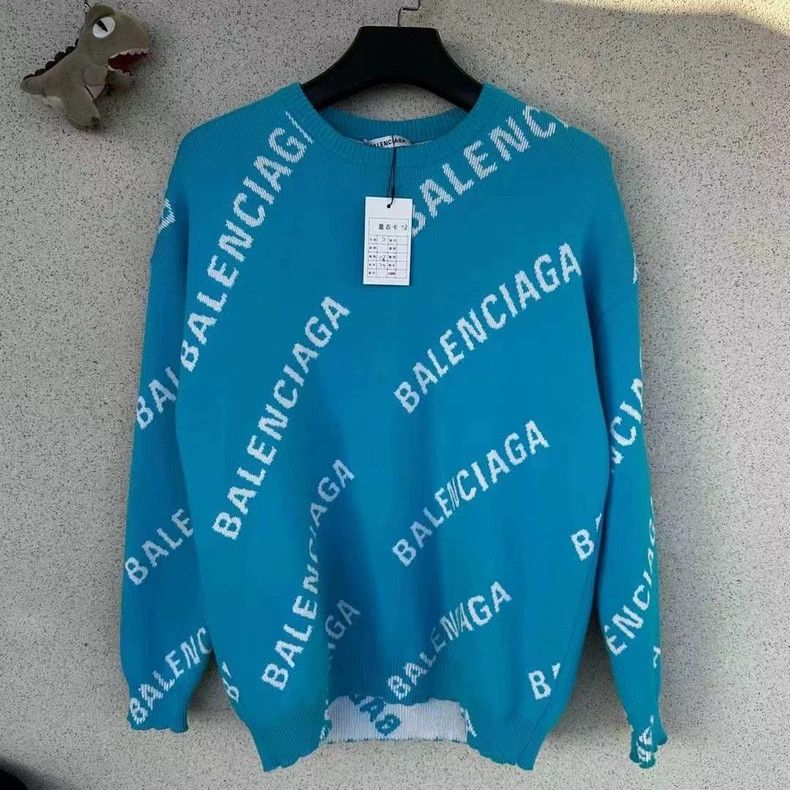 Balenciaga balenciaga gray logo knit sweater Size US L / EU 52-54 / 3 - 4 Thumbnail