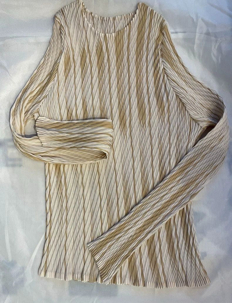 Issey Miyake issey miyake beige long sleeve top Size US S / EU 44-46 / 1 - 6 Thumbnail