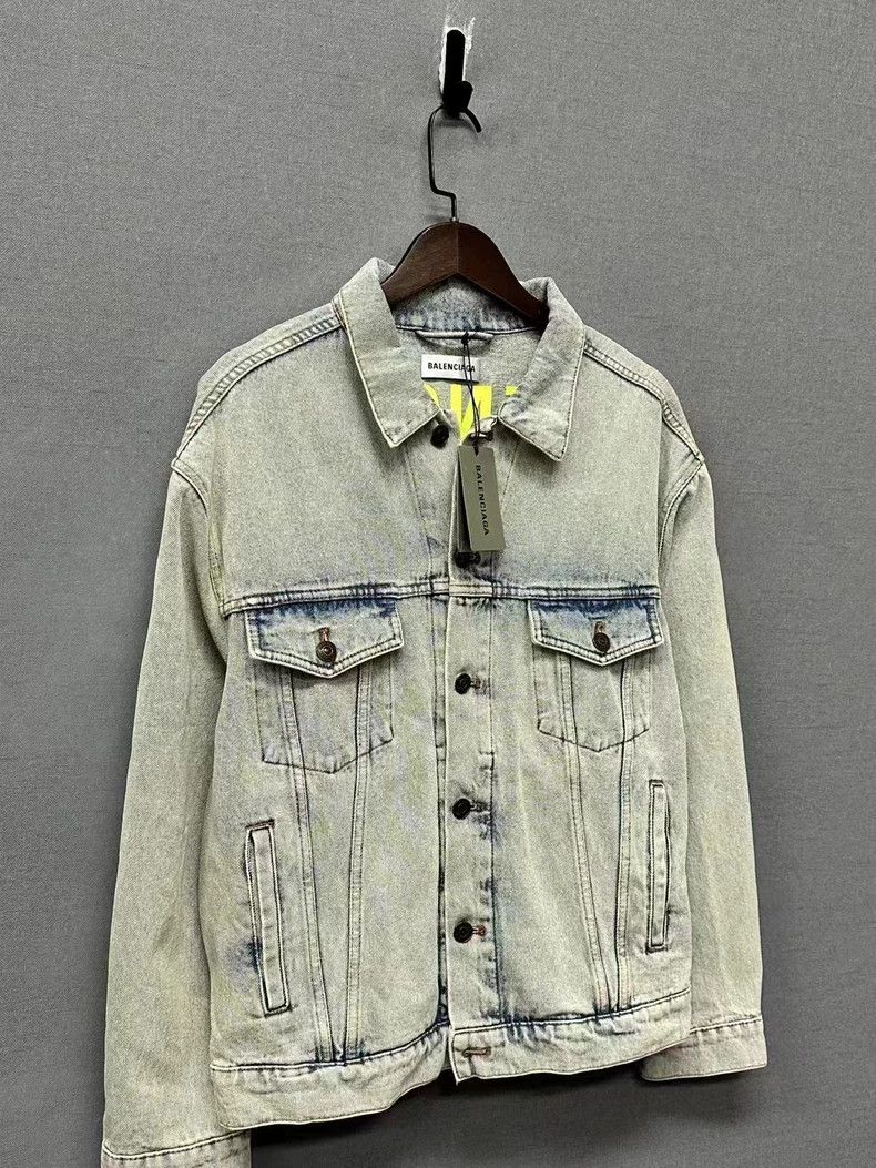 balenciaga logo denim jacket with tags