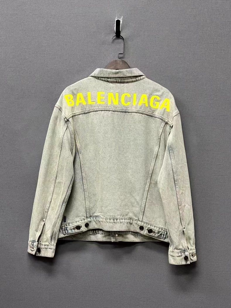 balenciaga logo denim jacket with tags