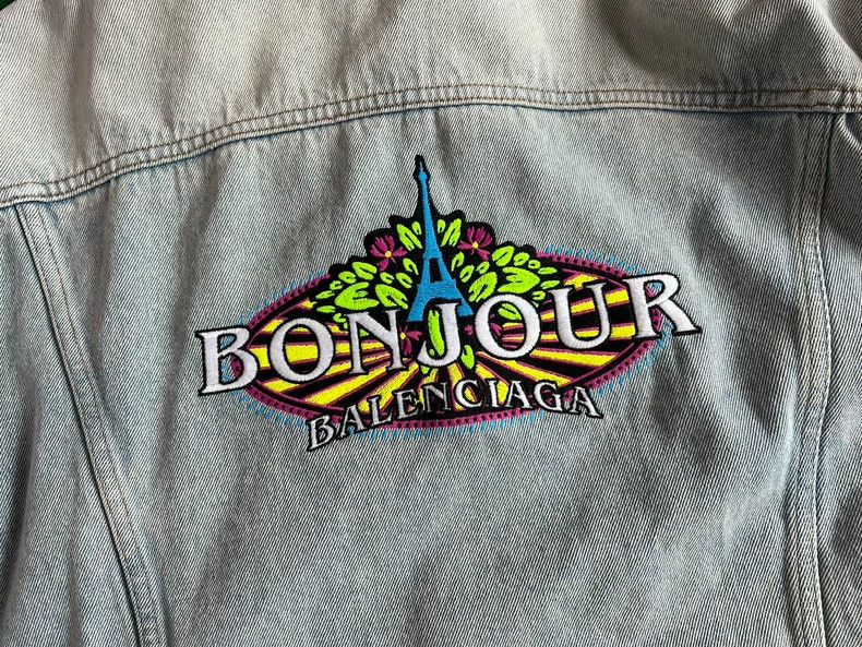 Balenciaga balenciaga embroidered denim jacket with tags Size US S / EU 44-46 / 1 - 3 Thumbnail