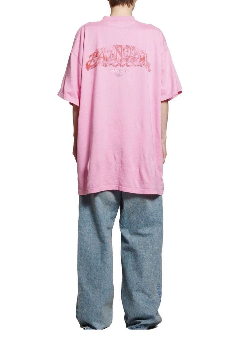 Balenciaga balenciaga pink graphic oversized short sleeve t-shirt Size US S / EU 44-46 / 1 - 8 Thumbnail